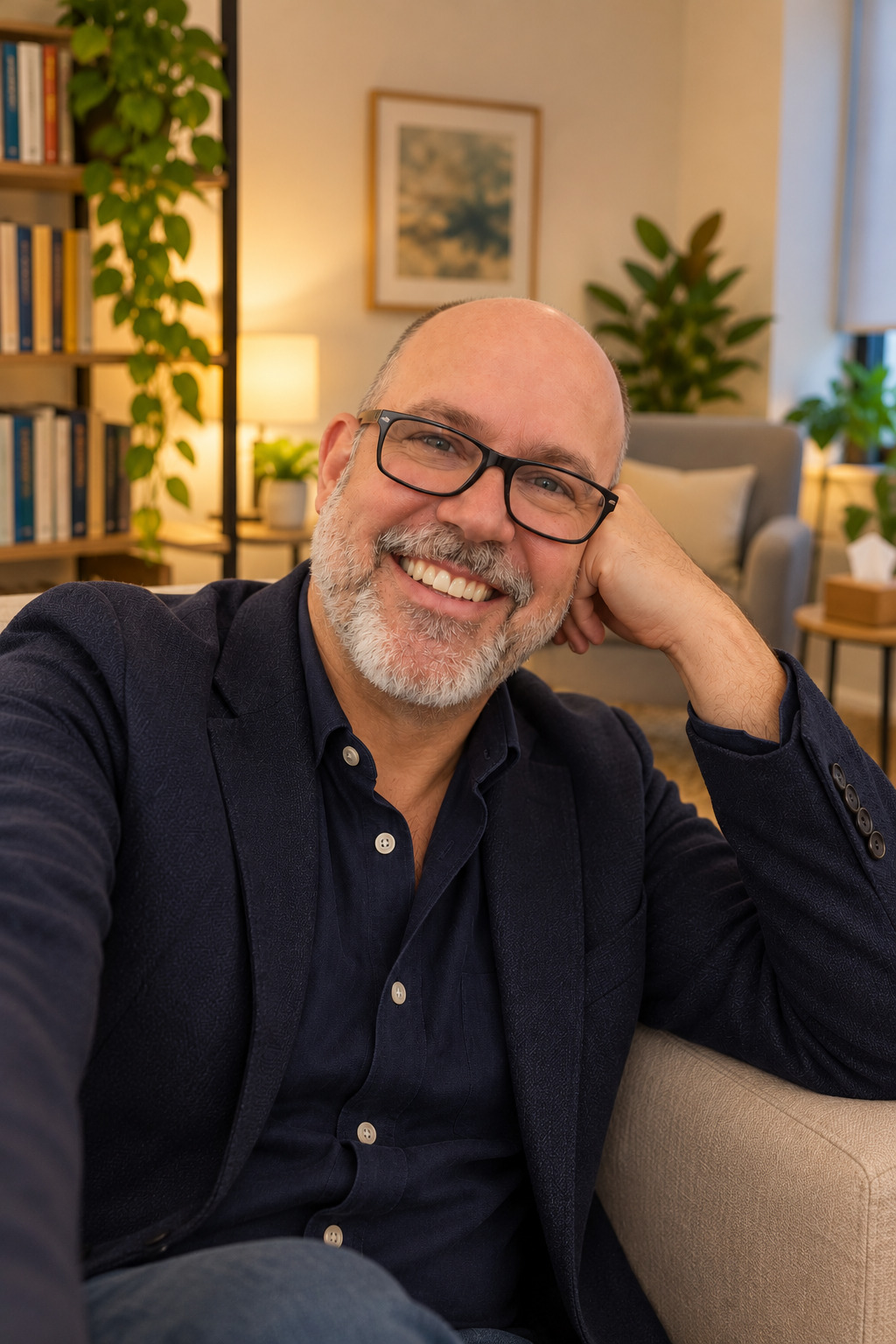 Enrique Jubés sonriendo en su consulta